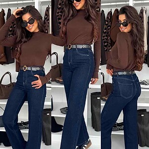 Tamsiai mėlyni džinsai